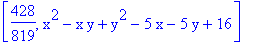 [428/819, x^2-x*y+y^2-5*x-5*y+16]